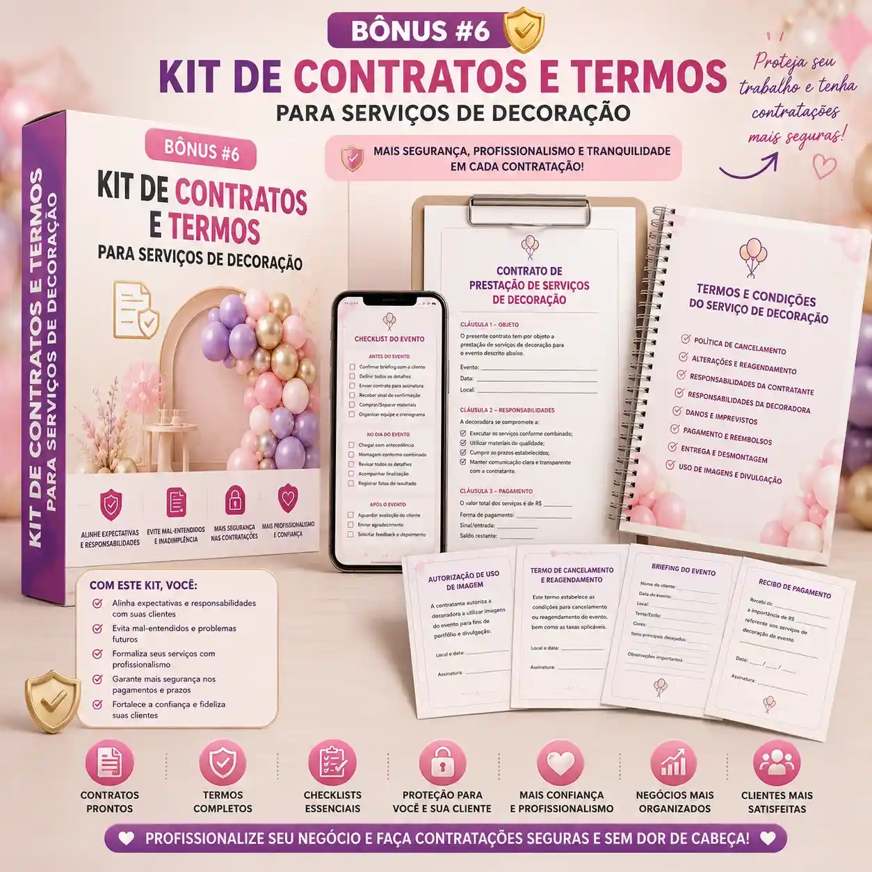 Bônus 6: Kit de Contratos e Termos para Serviços de Decoração